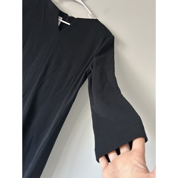 Tom & Linda Platt Designer Luxury V-neck Black Dress Dress Size M 100% Wool - Picture 3 of 9